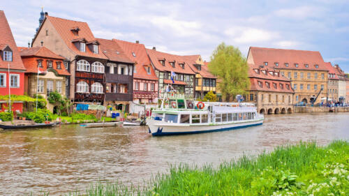 Klein-Venedig in Altststadt von Bamberg, Häuser an der Regnitz